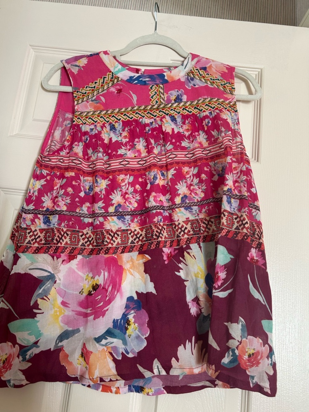 Floral Sleeveless Camisole Tank - Pink Multi